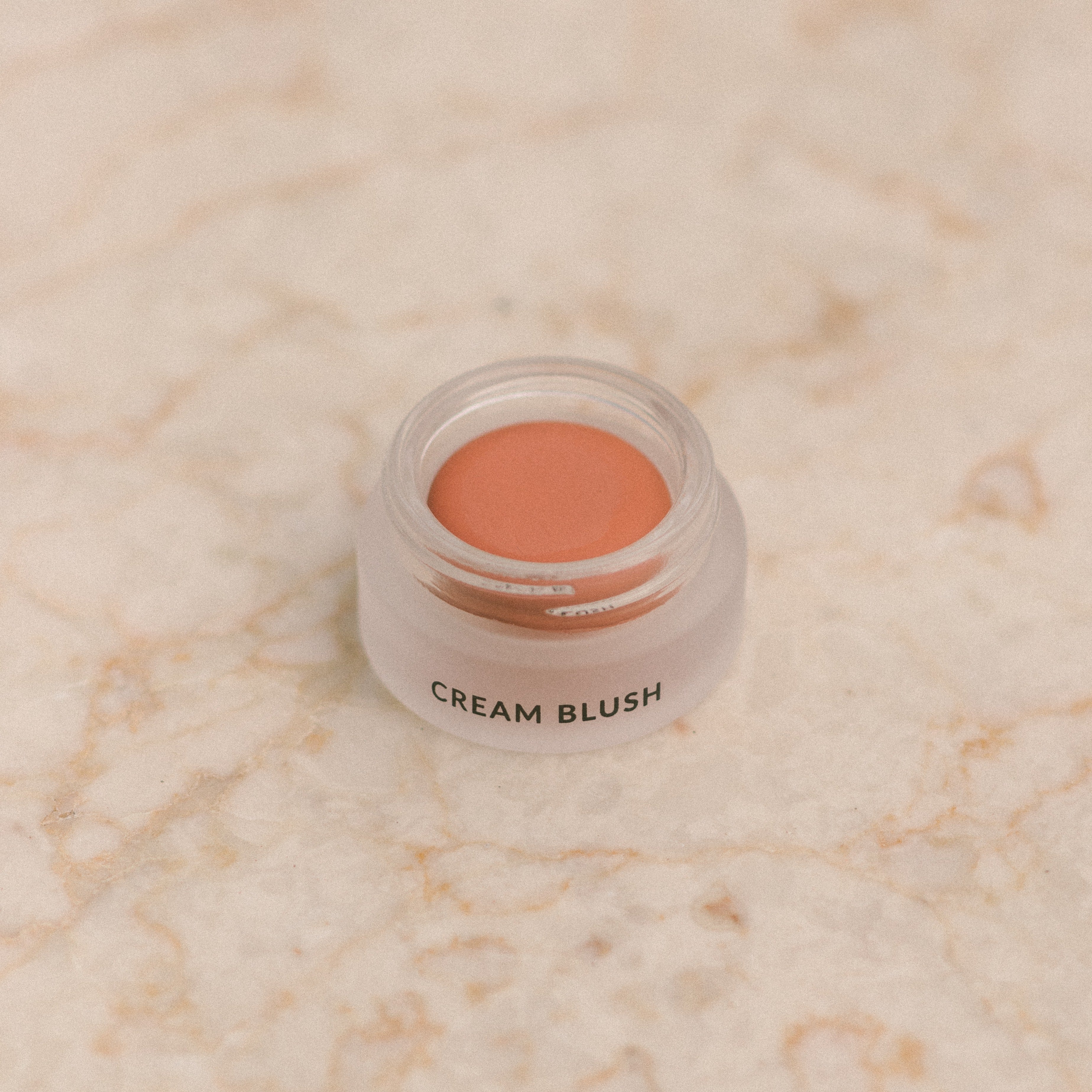 Cream Blush natural universal pink blush shade pot on marble